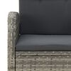 vidaXL 3-delige Tuinset met kussens poly rattan grijs