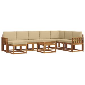vidaXL Buiten bankenset 9 st Natuurlijk en Beige
