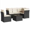 vidaXL 6-delige Loungeset met kussens poly rattan zwart