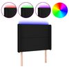 vidaXL Hoofdbord LED 83x16x118/128 cm stof zwart
