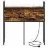 vidaXL Opberghoofdbord met Oplaadstation Gerookt eiken 83 x 15 x 98 cm