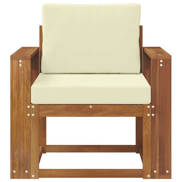 vidaXL Tuinbank Massief Acaciahout en Polyester Naturel