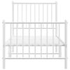 vidaXL Bedframe met hoofd- en voeteneinde metaal wit 75x190 cm