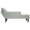 vidaXL Chaise longue met kussen & rechterarmleuning fluweel lichtgrijs