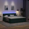 vidaXL Ottoman bed met matras en LED's 160x200cm fluweel donkergroen