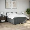 vidaXL Boxspring met matras stof donkergrijs 160x200 cm