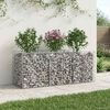 vidaXL Gabion Verhoogd Bed Zilver 150 x 50 x 60 cm