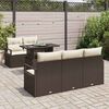 vidaXL Tuin Sofa Set met kussen met opslag 6 pcs Bruin Poly riet