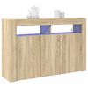 vidaXL Dressoir Sonoma Eiken 116 x 30 x 75 cm Bewerkt hout