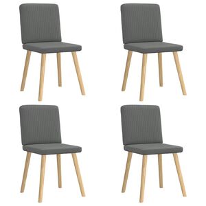 vidaXL Eetkamerstoelen 4 st stof donkergrijs