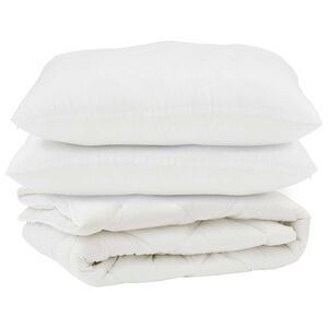 vidaXL Dekbed met kussen 3 pcs Wit Microvezel