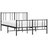 vidaXL Bedframe met hoofd- en voeteneinde metaal zwart 140x200 cm