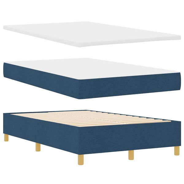 vidaXL Boxspring bed met matras met hoofdeinde Blauw 120 x 190 cm Stof