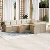 vidaXL 10-delige Loungeset met kussens poly rattan beige