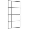 vidaXL Schuifdeur met beslagset 102,5x205 cm ESG glas zwart