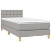 vidaXL Boxspring met matras stof lichtgrijs 100x200 cm