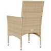 vidaXL Tuinstoelen 2 st met kussens poly rattan beige