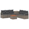 vidaXL Bankstel 8 st Grijs en Donkergrijs Poly Rattan en Staal
