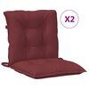 vidaXL Stoelkussens 2 st lage rug 100x50x7 cm stof gem&ecirc;leerd wijnrood