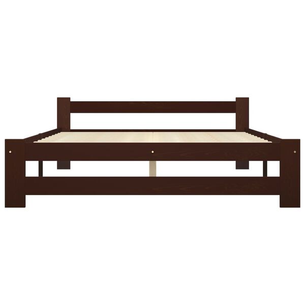 vidaXL Bedframe met 4 lades massief grenenhout donkerbruin 180x200 cm