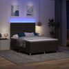vidaXL LED Box Spring Bed met matras Donkerbruin 160 x 200 cm Stof