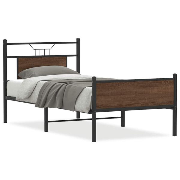 vidaXL Bedframe zonder matras bewerkt hout bruin eikenkleur 90x200 cm