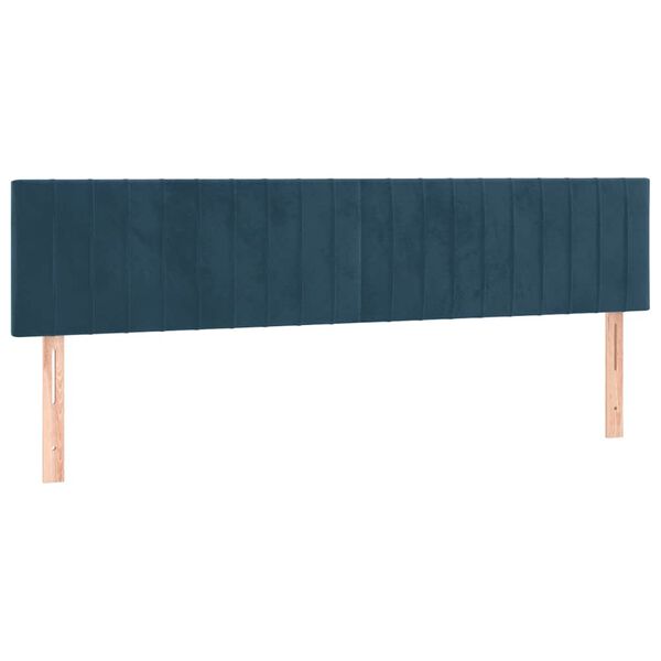 vidaXL Hoofdborden 160x5x78/88 cm fluweel donkerblauw