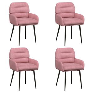 vidaXL Eettafelstoelen 4 st fluweel Roze 59 x 59,5 x 90 cm