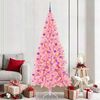 vidaXL Kerstboom met 300 LED met standaard Roze 210 cm PVC