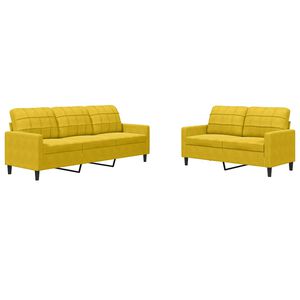 vidaXL 2-delige Loungeset met kussens fluweel geel