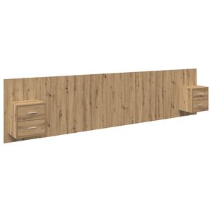 vidaXL Hoofdbord Met Kast met lade 3 pcs Artisan Eiken Bewerkt hout