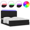 vidaXL Ottoman bed met matras en LED's 160x200cm stof zwart