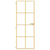 vidaXL Binnendeur smal 76x201,5 cm gehard glas en aluminium goudkleur