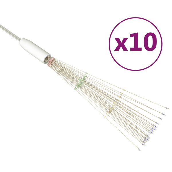 vidaXL 10 st Kerstverlichting vuurwerk 1400 LED's 20 cm meerkleurig