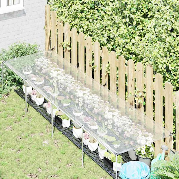 vidaXL Plantenafdekking met zeilringen 1x4 m polyethyleen