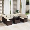 vidaXL Tuin Sofa Set met kussen 10 pcs Bruin Poly riet