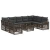 vidaXL Tuinbankenset 10 pcs Grijs en Donkergrijs poly rattan