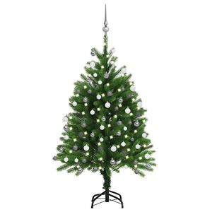 vidaXL Kunstkerstboom met verlichting en kerstballen 120 cm groen