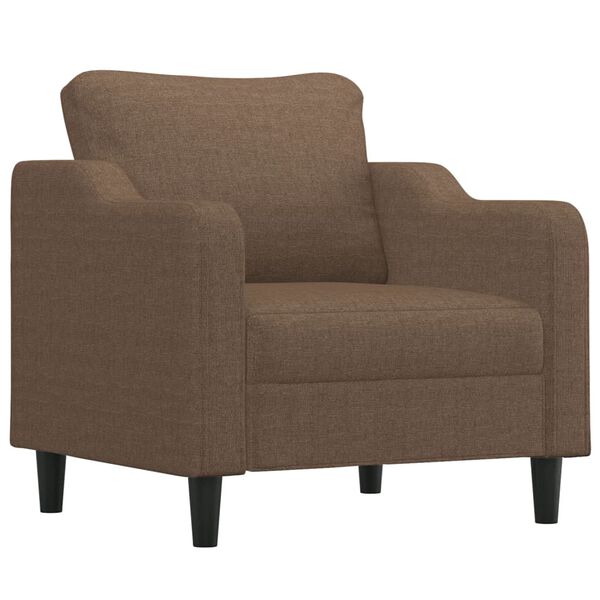 vidaXL Fauteuil met voetenbank 60 cm stof bruin