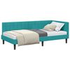 vidaXL Hoekbedframe met hoofdeinde Turquoise 90 cm x 190 cm Fluweel