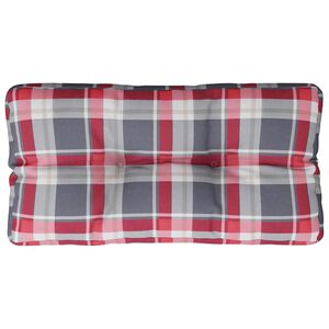 vidaXL Palletkussen 70x40x12 cm stof ruitpatroon rood