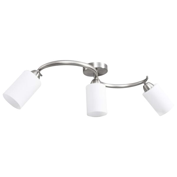vidaXL Plafondlamp met keramieke cilindervormige kappen 3xE14 wit