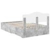 vidaXL Bedframe met hoofdeinde Beton Grijs 135 x 190 cm Bewerkt hout