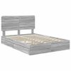 vidaXL Opslag bed met lade Grijs Sonoma 150 x 200 cm Bewerkt hout