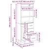 vidaXL Hoge kast met lade Oudhout 69,5 x 34 x 180 cm Bewerkt hout