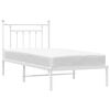vidaXL Bedframe met hoofdbord metaal wit 90x190 cm