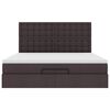 vidaXL Ottoman bed met matras en LED's 160x200cm stof donkerbruin
