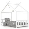 vidaXL Kinderbedframe massief grenenhout wit 80x160 cm