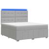 vidaXL LED Boxspring Bed met Matras Lichtgrijs 160 x 200 cm Stof