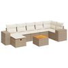 vidaXL 8-delige Loungeset met kussens poly rattan beige